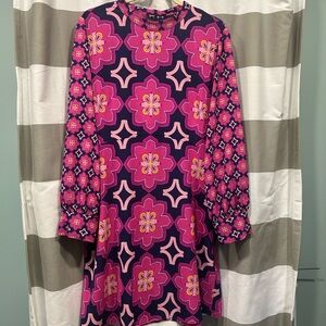 Donna Morgan Pink and Navy Floral Dress